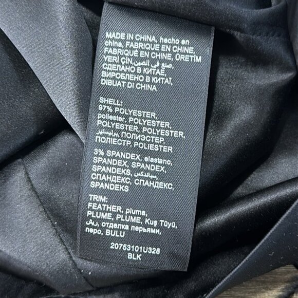 bebe Black Feather Mini Skirt Size 4 - Picture 6 of 7